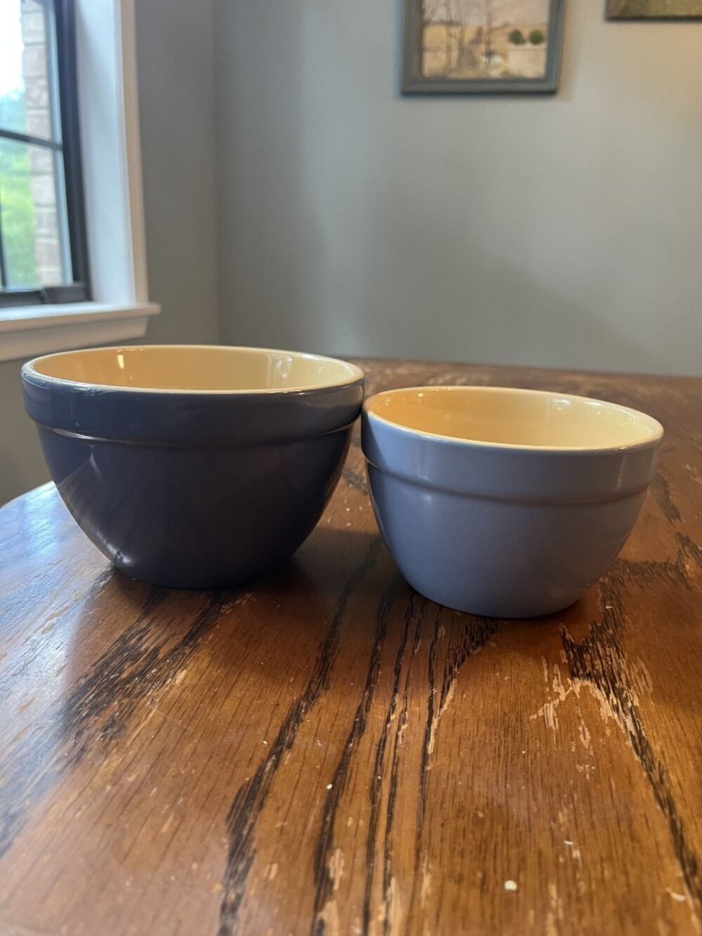 Country Kitchen Ceramic Small Mixing Bowls Set Of 2 Blue Dishwasher Microwave Sa